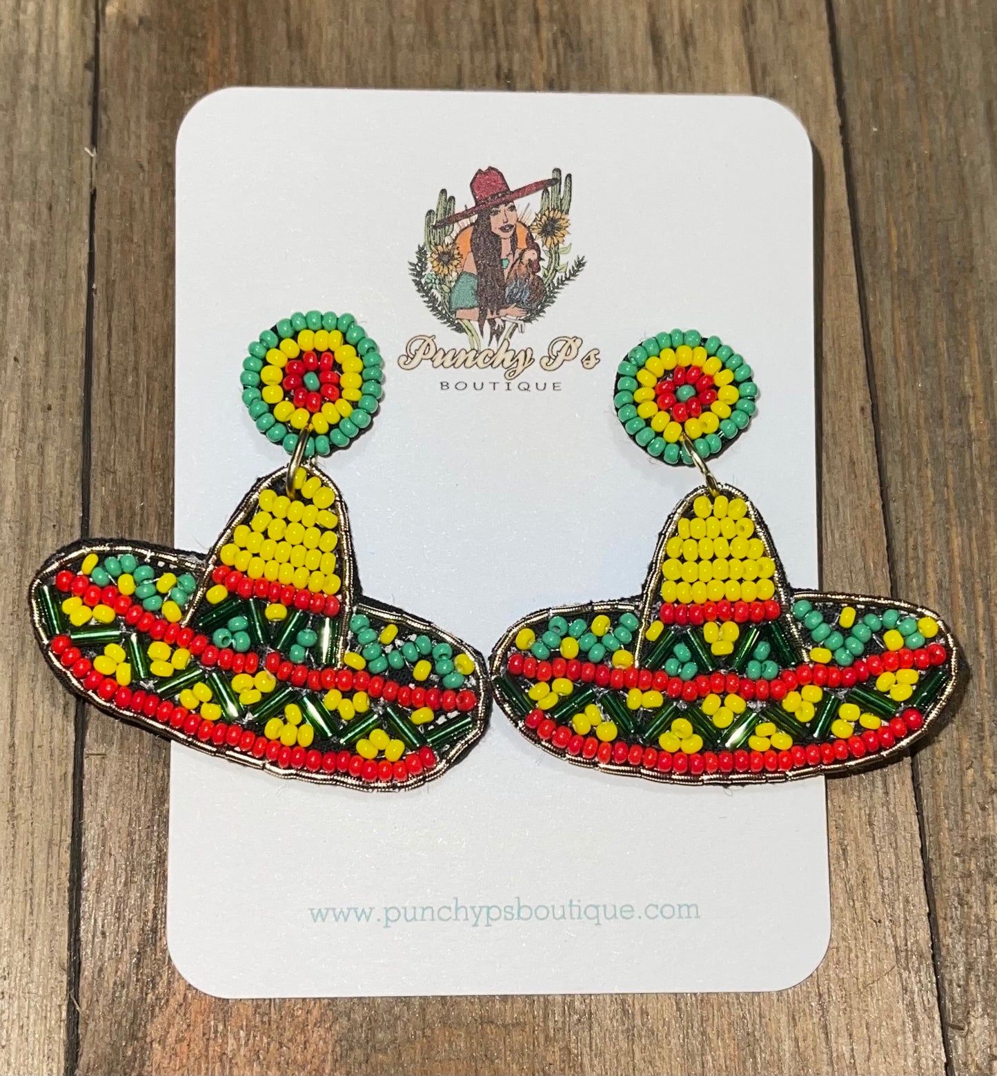 Cute fiesta themed hat earrings